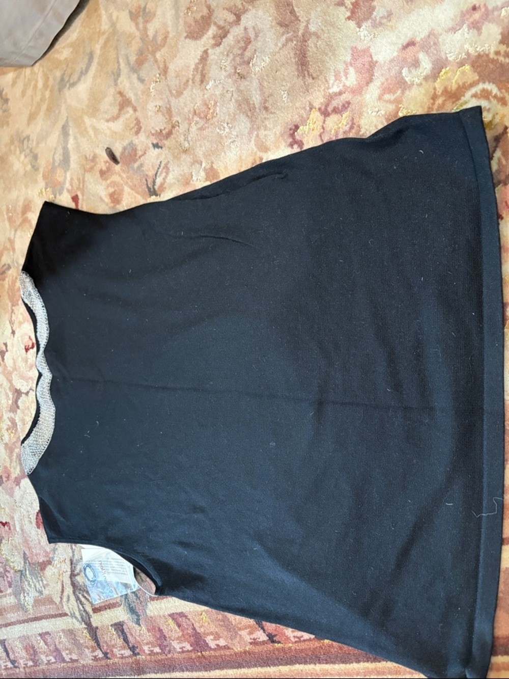 Chico's Black Sleeveless Top with Silver mesh neckline - Picture 4 of 4